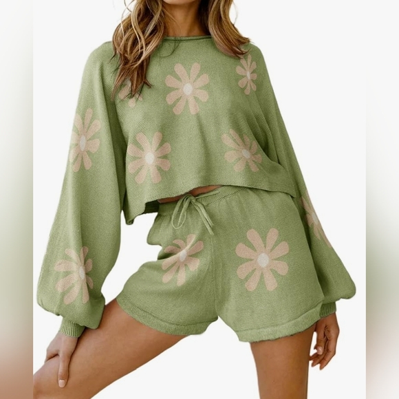 ekouaer Other - Ekouaer Knit Daisy Pajama Shorts Lounge Wear Size Large